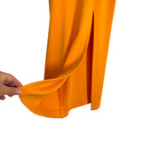 h:ours Orange Side Cutout Front Slit Dress- Size M