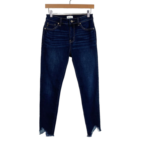 KanCan Dark Wash Raw Hem Jeans- Size 5/26 (Inseam 26")