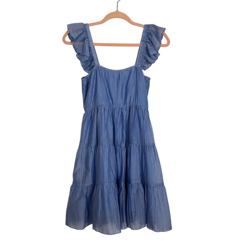 Pink Lily It's My Day Light Blue Smocked Mini Dress - Size S