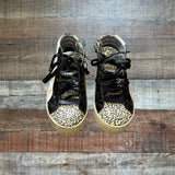 P448 Cracked Gold Textured and Printed Toe High Top Sneakers- Size 37