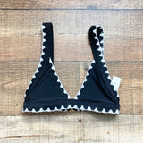 Lovers + Friends Black and White Trim Bikini Top NWT- Size S (we have matching bottoms)