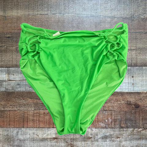 Aerie Cheeky Green Side Lace Swim Bottoms - Size M