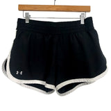 Under Armour Black and White Drawstring Waist Shorts with Liner- Size M (see notes)