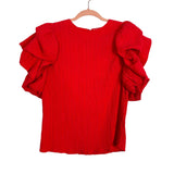 THML Orange Puff Sleeve Top NWT - Size S