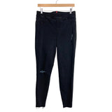 Spanx Black Distressed Frayed Hem Jeans- Size XL (Inseam 27”)
