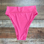 Aerie Pink High Cut Cheeky Swim Bottoms - Size M