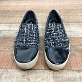 MICHAEL Micheal Kors Black Tweed with Patent Toe Slip On Sneakers- Size 9 (see notes, sold out online)