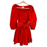 Cinq a Sept Red Balloon Sleeves with Front Bow Dress- Size 0 (sold out online)