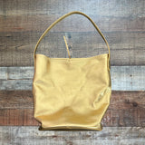 J Crew Metallic Gold Cow Leather Tie Closure Bucket Bag NWT (sold out online)