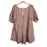 No Brand Striped Tie Front Romper- Size S