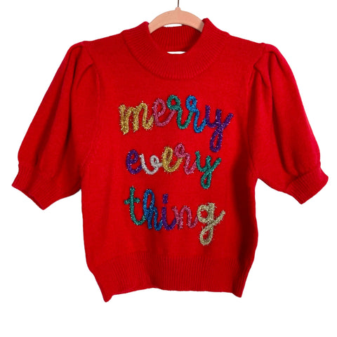 Peach Love Red Merry Everything Sweater NWT- Size XS (sold out online)