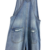 C'est Toi Medium Wash Distressed Overalls- Size S (sold out online)