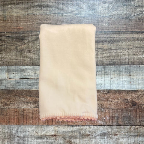 Pixie Lily White with Pink Trim Burp Cloth