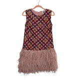 Queen Of Sparkles Light Pink Diamond Feather Dress - Size XS