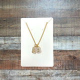 No Brand Gold with Rhinestone J and Z Pendants Necklace (Brand New)