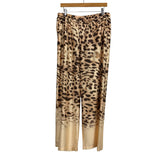 SOMA Animal Print Drawstring Waist Wide Leg Satin Pants- Size L (sold out online)