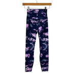 Lululemon Navy Blue/Pink/Blue Patterned Leggings - Size 2 (Inseam 23")