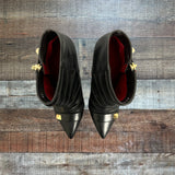 Cesare Paciotti Black Studded Leather Stiletto Booties- Size 36