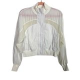Lululemon White Slightly Sheer with Mesh Detail Zip Up Jacket- Size 4