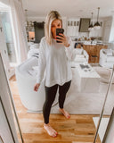 Abercrombie & Fitch White Oversized Long Sleeve Tee- Size M (sold out online)