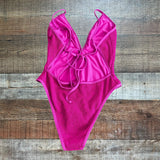 Lulus Hot Pink Ope Back One Piece NWOT- Size S (sold out online)