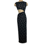 Skatie Black Polka Dot One Shoulder Side Cutout Dress- Size S