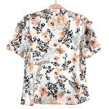 No Brand Satin with Smocked Ruffle Shoulders and Tie Neck Top- Size S