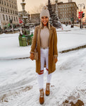 Sole Society Cream Knit Beanie