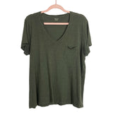 Madewell Olive V-Neck Pocket Tee- Size XL (see notes)