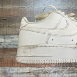 Pre-Owned Nike Air Force 1 White Leather Sneakers- Size 8 (see notes)