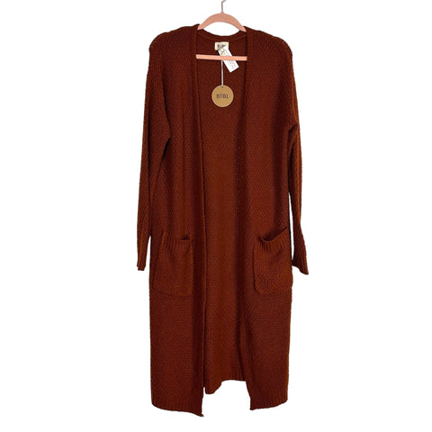 BiBi Brown Open Front Cardigan NWT- Size S