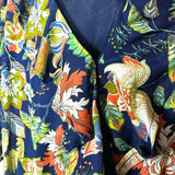 Buffalo David Bitton Navy with Multi-Color Floral Print Ruffle Wrap Dress- Size L
