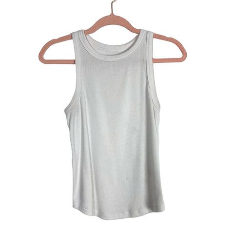 So White Ribbed Favorite Tank- Size M (see notes)