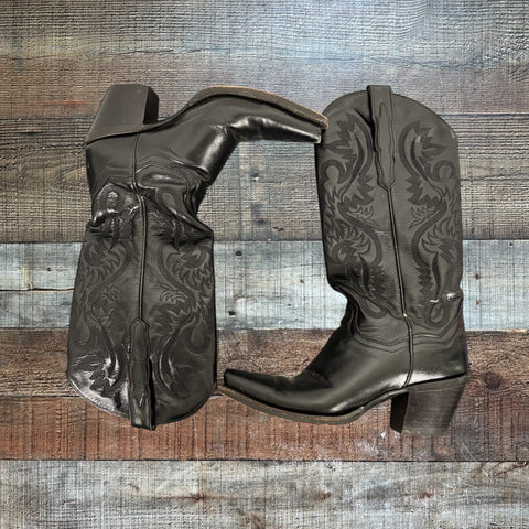 Dan Post Black Cowgirl Boots- Size 6 (see notes)