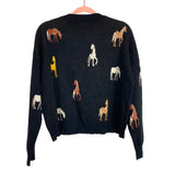 THML Black Horse Print Sweater- Size M