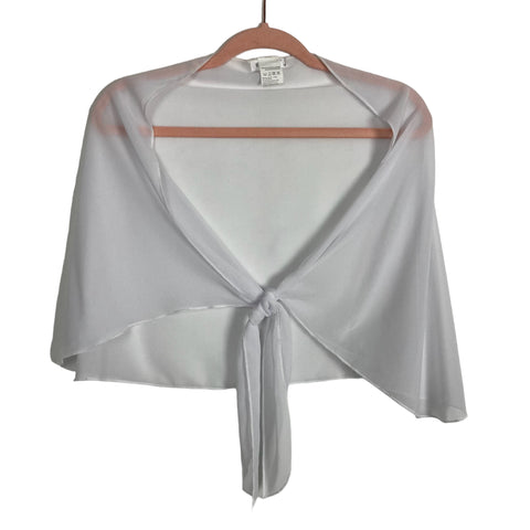 Ekouaer White Sheer Shawl/Scarf- Size S