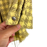 Zara Yellow/Mocha Houndstooth Frayed Hem Jacket- Size 6Y (see notes)