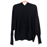 Nuuds Black Knit Hooded Front Pocket Pullover- Size L