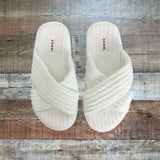 SOMA White Terry Cotton Slippers - Size L
