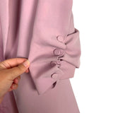 Scoop Pink with Shoulder Pads and Ruched Sleeves Open Front Blazer- Size XS (see notes, we have matching pants)