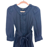 Marc By Marc Jacobs Black Silk Ruffle Belted Dress- Size 2