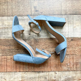 Merona Blue Suede Heeled Sandals- Size 7.5 (see notes)