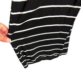 12PM by Mon Ami Black with White Stripes Drawstring Elastic Waist Jumpsuit- Size ~S (no size tag, fits like a small)
