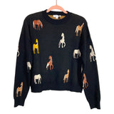 THML Black Horse Print Sweater- Size M