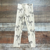 Zara White/Bow Sweatshirt Pant Set - Size 3-4 Years