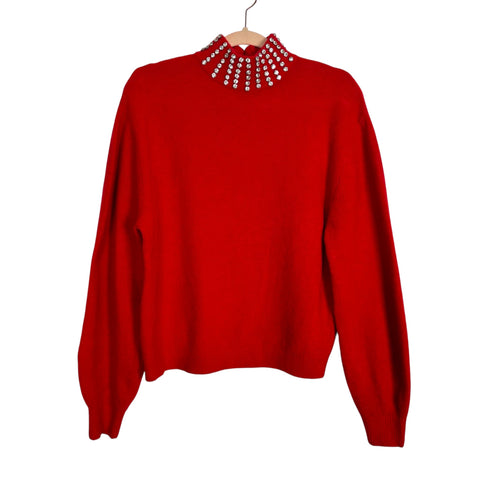 GRLFRND Red Studded Turtleneck Sweater - Size S