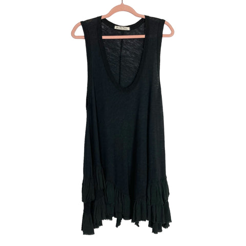 We the Free by Free People Black Ruffle Tank Dress - Size S