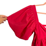 Showpo. Red Vashti Mini Puff Sleeve Dress NWT- Size 4 (sold out online)