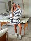 Aerie White/Navy Stripes Drawstring Shorts- Size S (sold out online, we have matching sweatshirt)