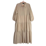 Pomander Place Sandstone Button Front Tiered Mabel Maxi Dress- Size XXXL